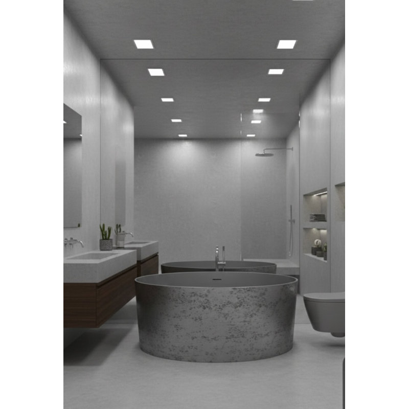 Baignoire autoportante 58,9 po , Argenté / Gris