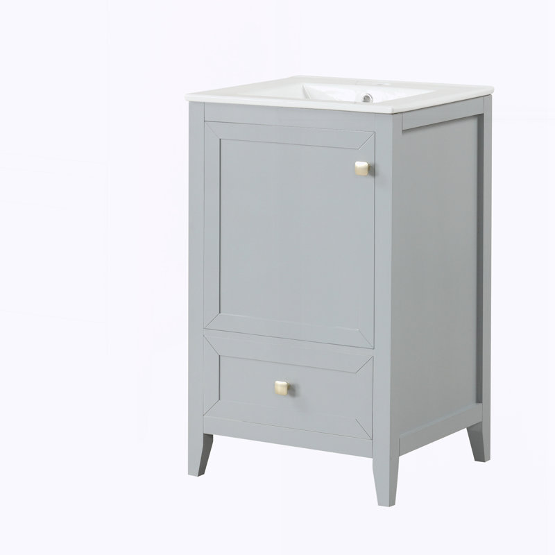 Meuble-lavabo de 20 po avec lavabo, Gris