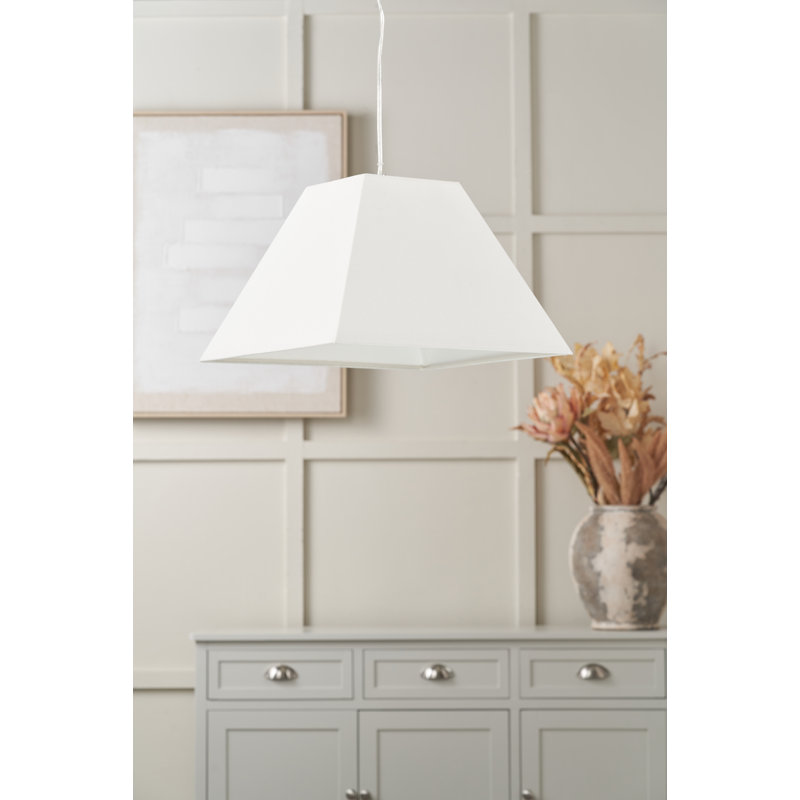 Lorentzen Cotton Tapered Square Lamp Shade, 21cm H x 30cm W x 30cm D, Cream Calico