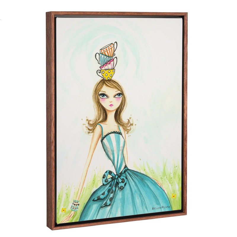 Art de noël à thé, H 26 po x l 18 po x P 1,5 po, Toile avec cadre en bois classique