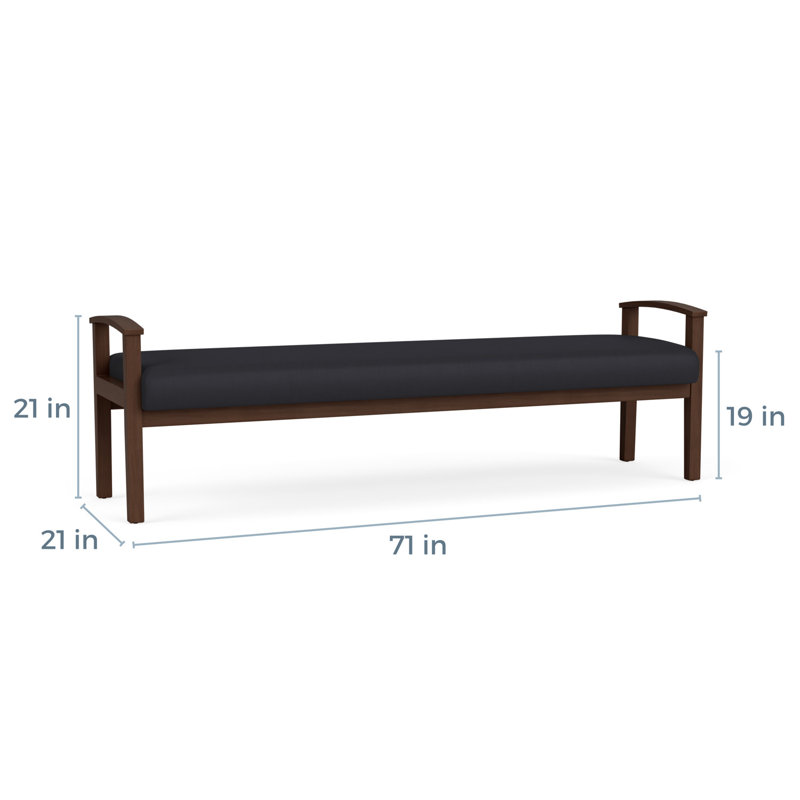 Banc en bois massif Amherst, Noir Patriot Plus, Noyer Riftwood