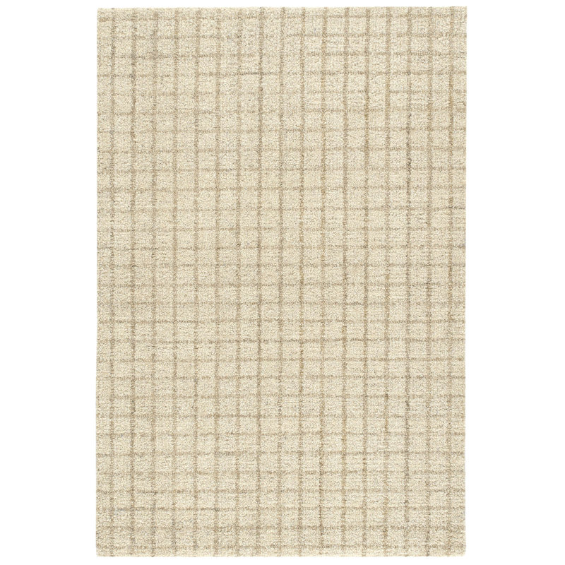 Tapis en laine naturel crocheté à la main Conall, Rectangle de 10 pi x 14 pi