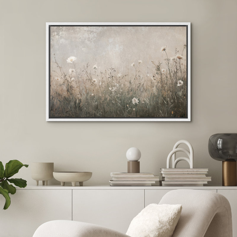 Reproduction sur toile encadrée de décorations de chambre à coucher de fleurs vertes rustiques modernes, H 16 po x l 24 po