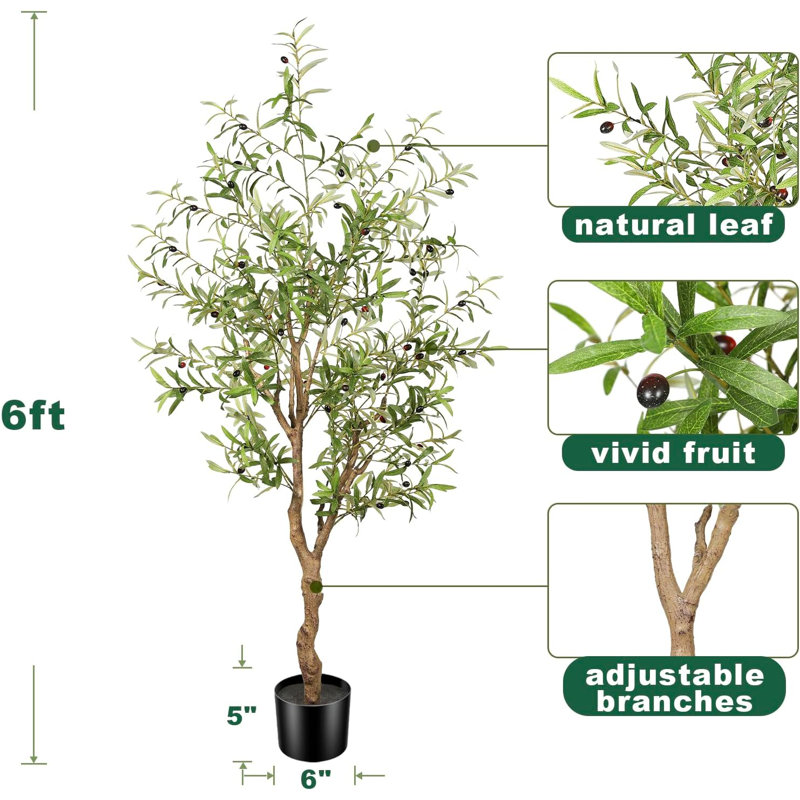Artificial Olive Tree with Planter Natural Olive Branches