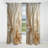 Abstract Curtain Panel, White Gold Fluid Pattern Blackout Decor - White And Gold Champagne Flow IV-2025894807