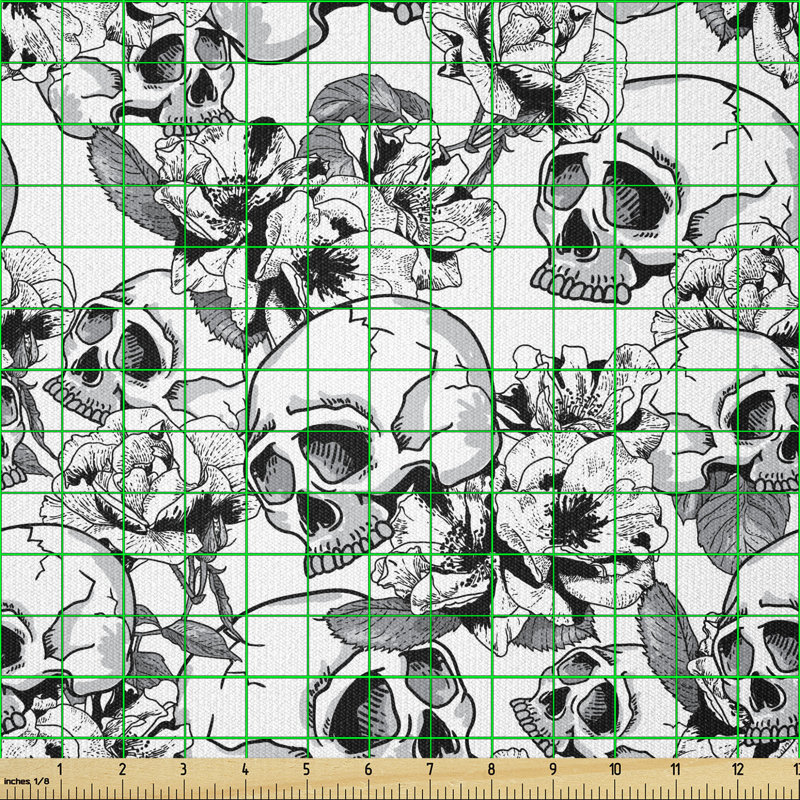 Rickie Celebration Mexican Spanish Sketch Dead Skulls Multi-Purpose Fabric
