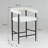 Boucle Upholstered Metal Bar Stools Set with Armrests-1627964542