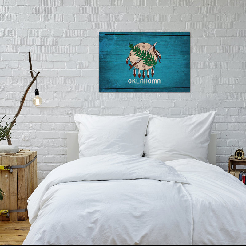 « flags oklahoma », impression sur toile, H 26 po x l 40 po x P 1,5 po, Pas de tapis, Toile tendue