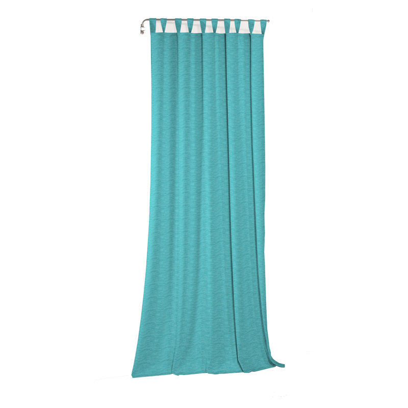 Polyacrylic Opaque Tab Top Curtain Panel, 132cm Width x 305cm Drop, Turquoise