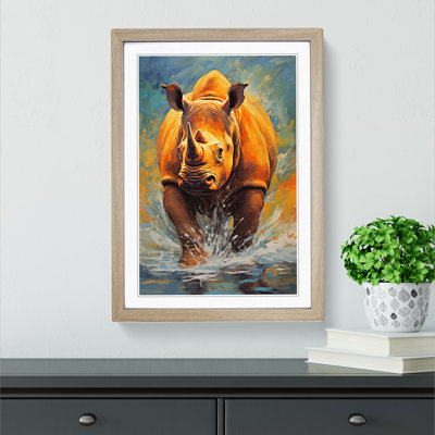 Rhino Expressionism - Framed Print