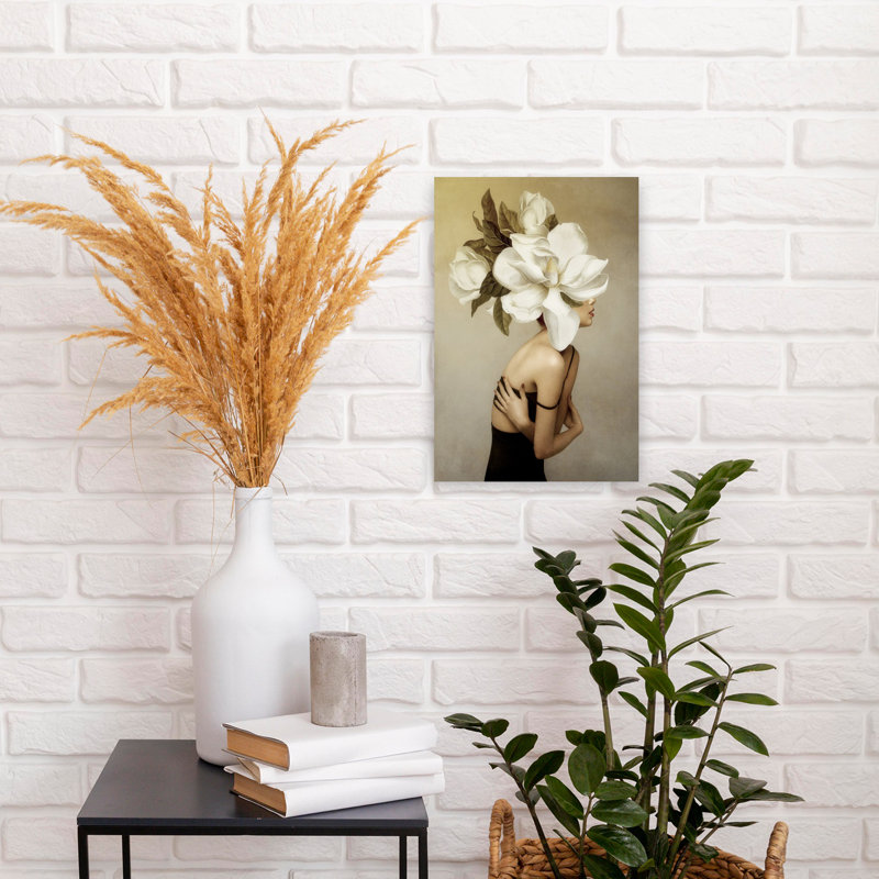 «Magnolia Beauty», art mural rétro, H 18 po x l 12 po