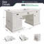 Bureau double 68 po avec 3 tiroirs et 2 armoires Farmhouse