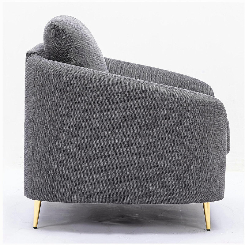 Fauteuil d'appoint gris à dossier lâche