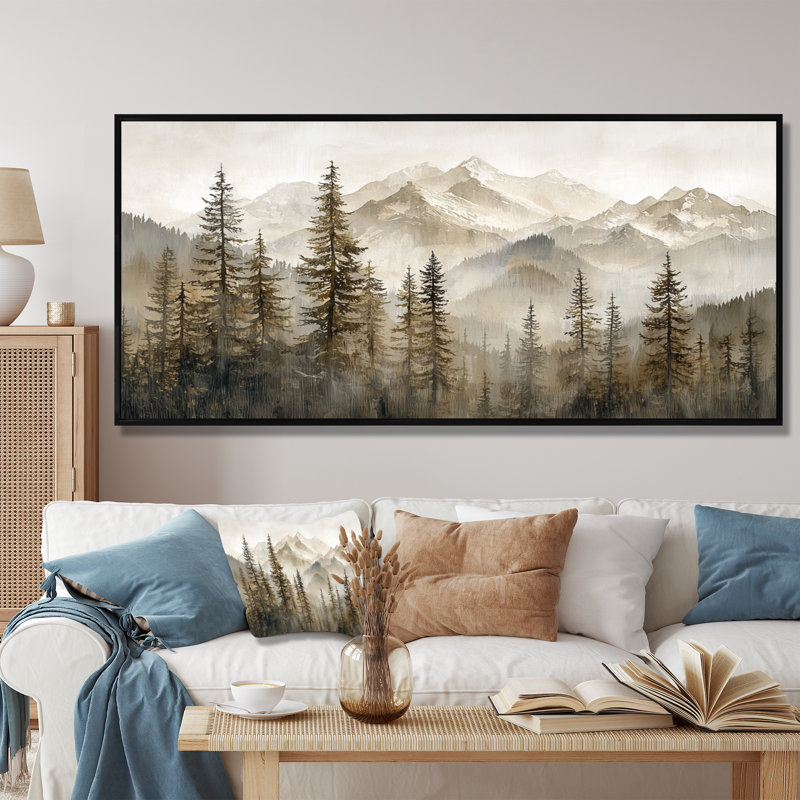 «Timber and Peaks Mountain Simplicity In Winter III», art sur toile, Noir, noir, noir, noir, H 28 po x l 60 po