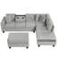 Canapé modulaire de 105 po avec repose-pieds avec rangement, canapé en L avec 2 coussins et porte-gobelets, canapé modulaire avec méridienne réversible pour le salon