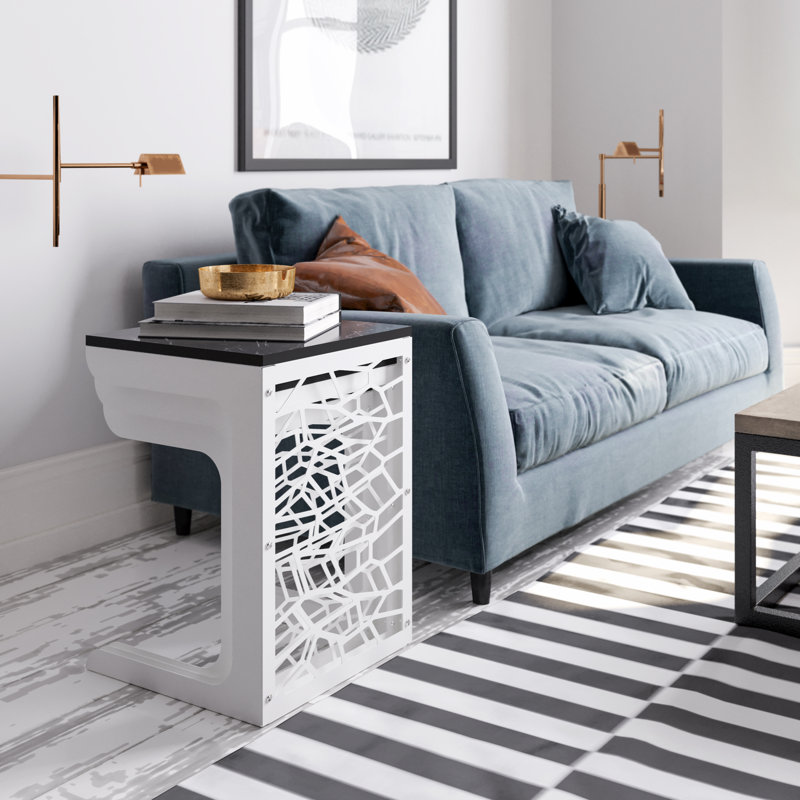 Table basse gigogne Frame 3, Noir, Blanc