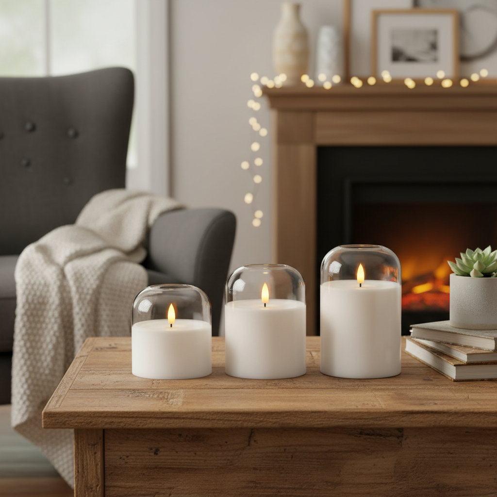 The Holiday Aisle® Realistic Glass Flameless Candles, Battery Operated ...
