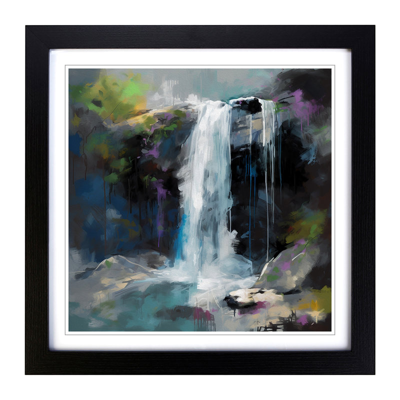 Waterfall No.4 - Framed Print, Black