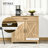 Farmhouse Sideboard Buffet Cabinet, Barn Door Coffee Bar Cabinet With Drawer And Adjustable Shelf, Kitchen Cabinet For Living Room, Entryway, Natural Wood Effect