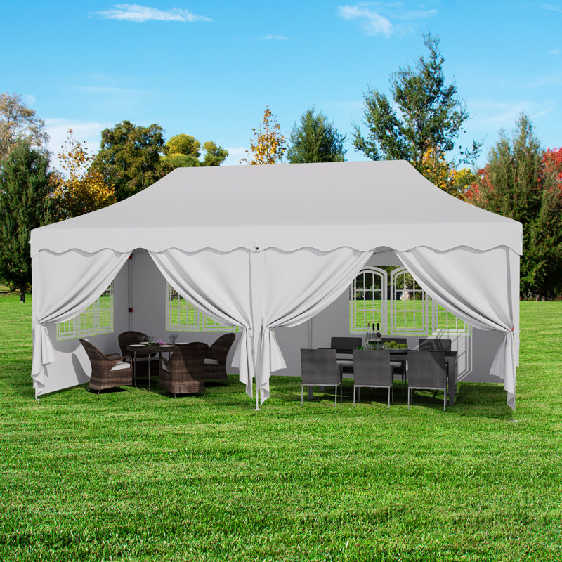  Tente de fête en acier, Blanc, 20 pi x P 10 pi