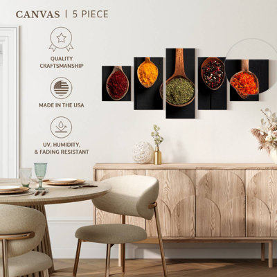 Spices On Wooden Spoons