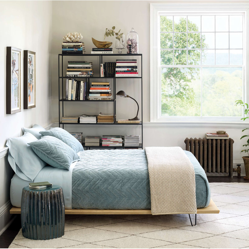 Brentwood Velvet Ocean Quilted Sham, Euro