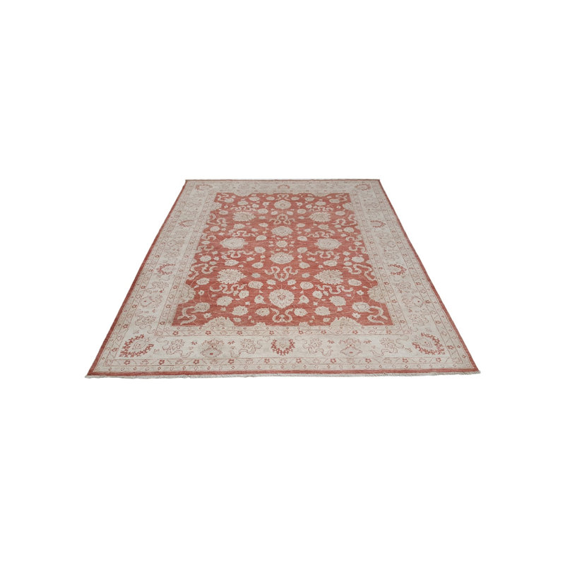 Daugherty Hand Knotted 9x12 Rust Rug