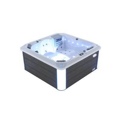 Spa massant pour 6 personnes MONALISA, Bluetooth, spa extérieur en acrylique avec housse, ozonateur, 35 jets, lumière DEL