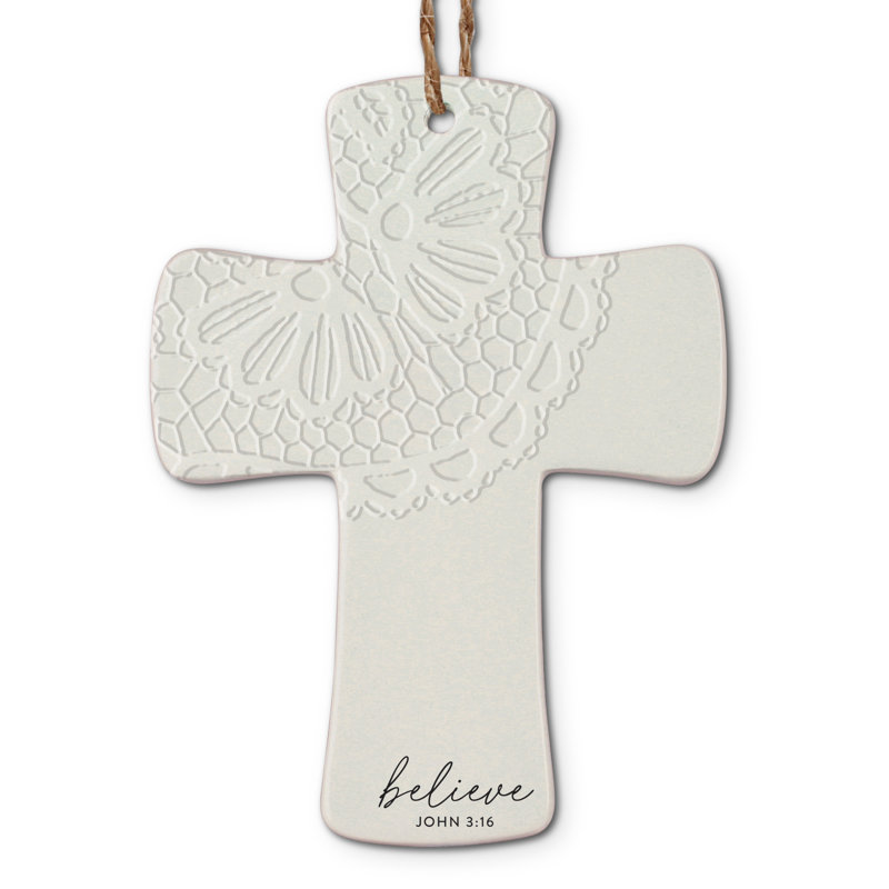 Ornement en forme de croix en forme de croix texturée Believe
