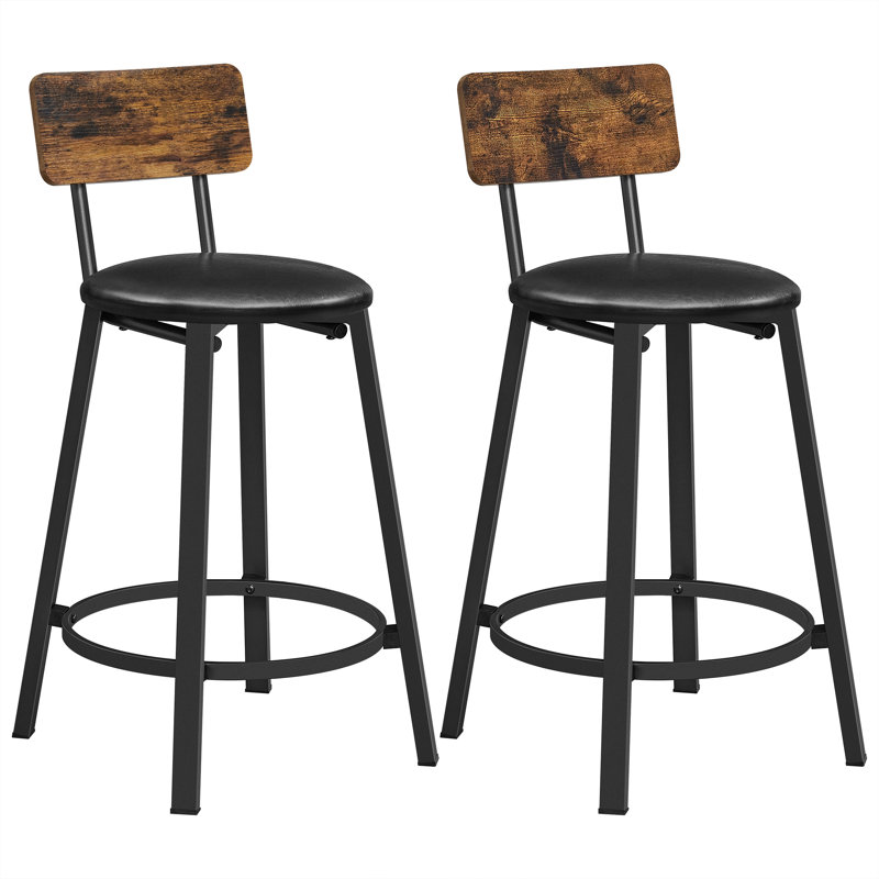 Alfonsa Upholstered Counter Stool with Metal Frame