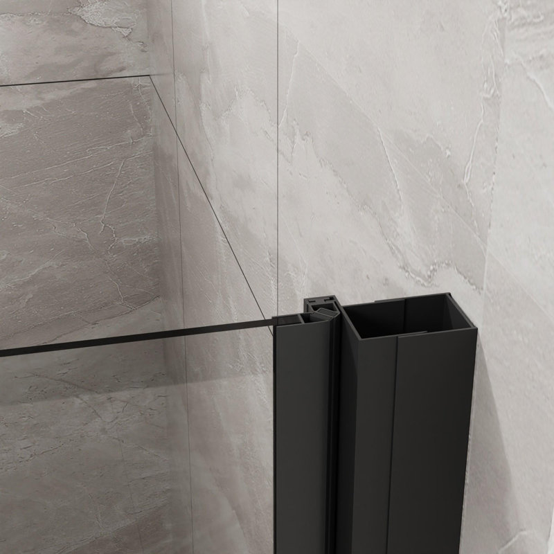 34"W x 72"H Pivoting Shower Door, Black