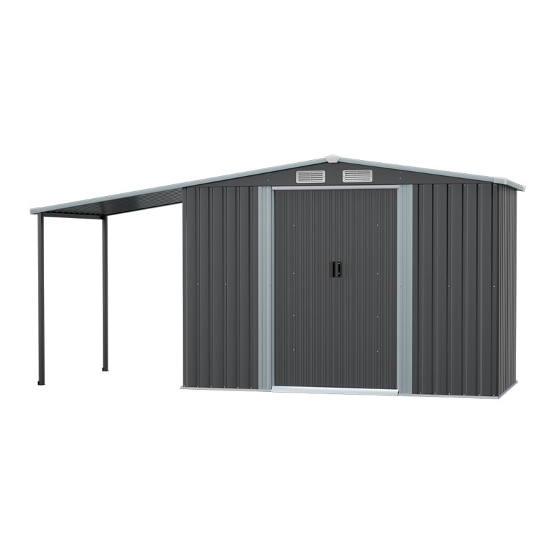Barnouski 11 ft. 9 in. W x 4 ft. D Galvanised Steel Saltbox Garden Shed