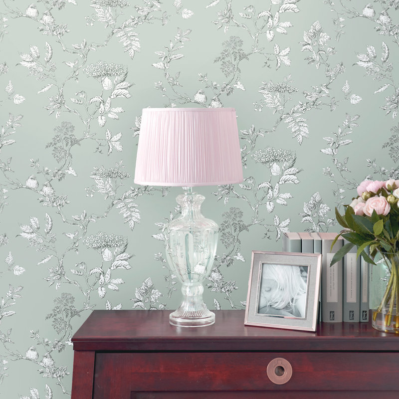 Laura Ashley Elderwood Wallpaper Roll, Duck Egg