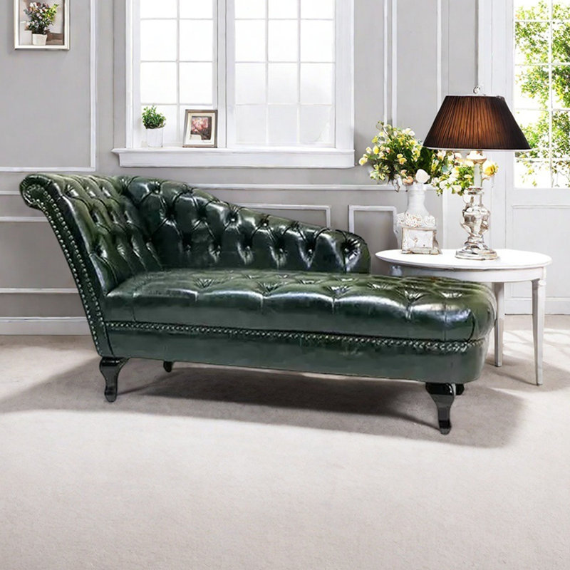 Chaise longue d'intérieur Modern Living, Vert foncé, Orienté à gauche (vu de face)