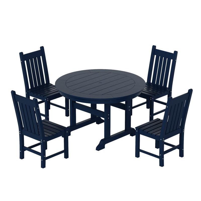Ensemble de salle à manger pour 4 personnes Laguna, Bleu marine
