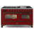 ILVE Majestic II Series 60 inch Dual Fuel Range with 9 Burners, Griddle (Glass Door)-114373844-114373869