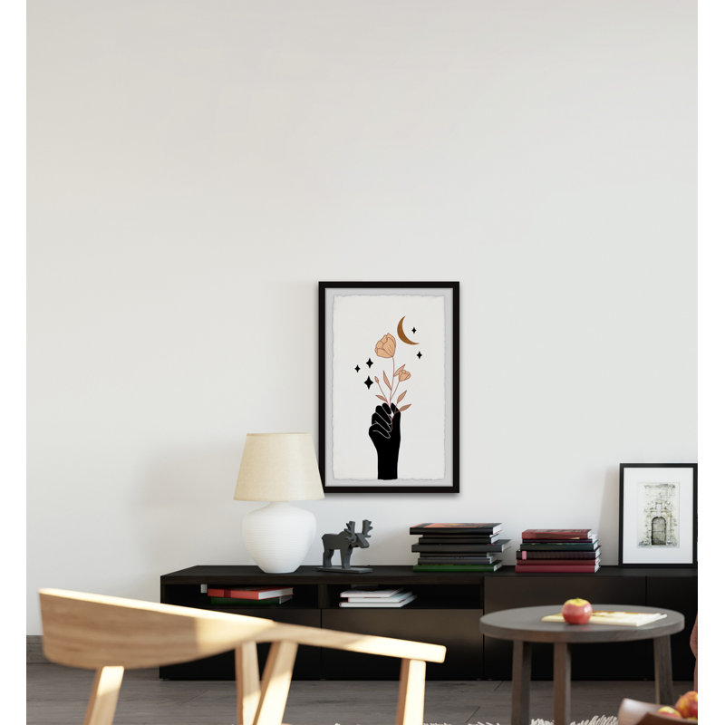 Moon And Flower by Marmont Hill - Single Picture Frame Painting, 45cm H x 38cm W x 3.81cm D