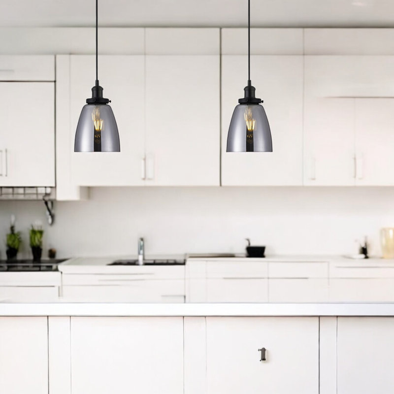Calista 1 - Light Single Pendant, Black, Smoked