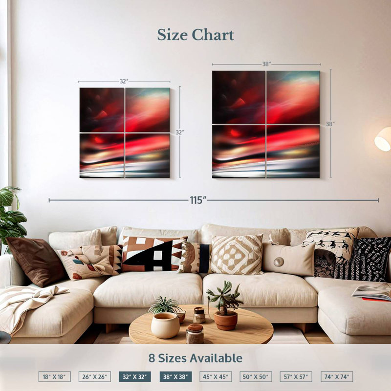 Red, 32" H x 32" W