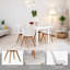 Ensemble de 4 chaises d'appoint en similicuir de ton blanc avec pieds en bois massif de style médiéval moderne pour la cuisine
