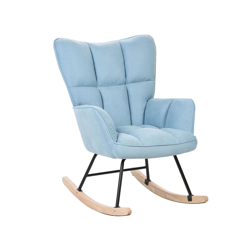 Harpor Upholstered Rocking Chair, Blue