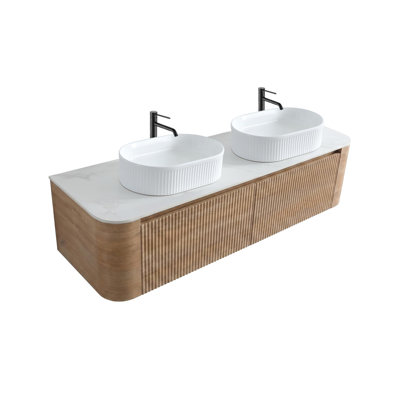 Meuble-lavabo double en céramique