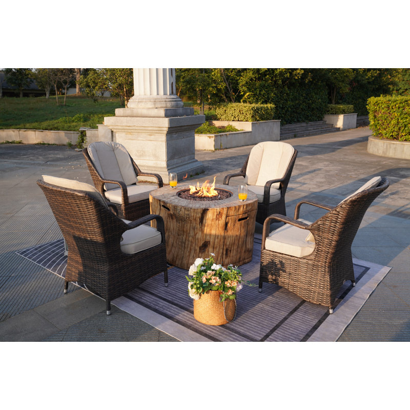 Ensemble de conversation pour 4 personnes avec coussins