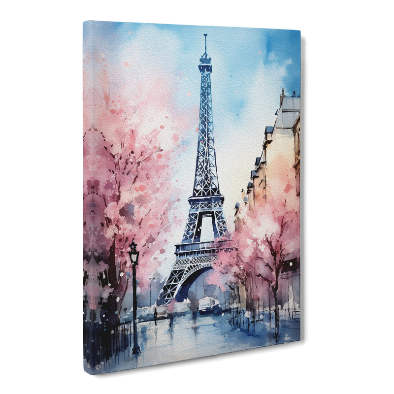 Eiffel Tower Tachisme - Wrapped Canvas, 60cm H x 40cm W x 3cm D