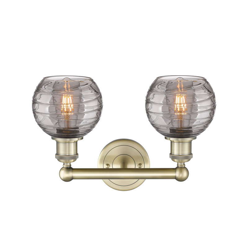 Cambria 2 - Light Dimmable Vanity Light, Antique Brass, Light Smoke