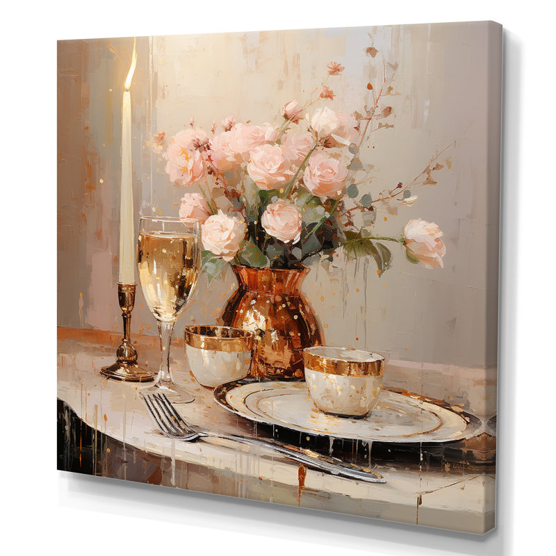 Rose culinaire Essence de cuisine - Art mural de cuisine, Toile tendue, H 36 po x l 36 po x P 1,5 po