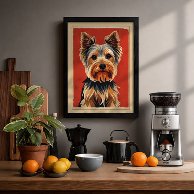 Charming Terrier Portrait Modern - Framed Print