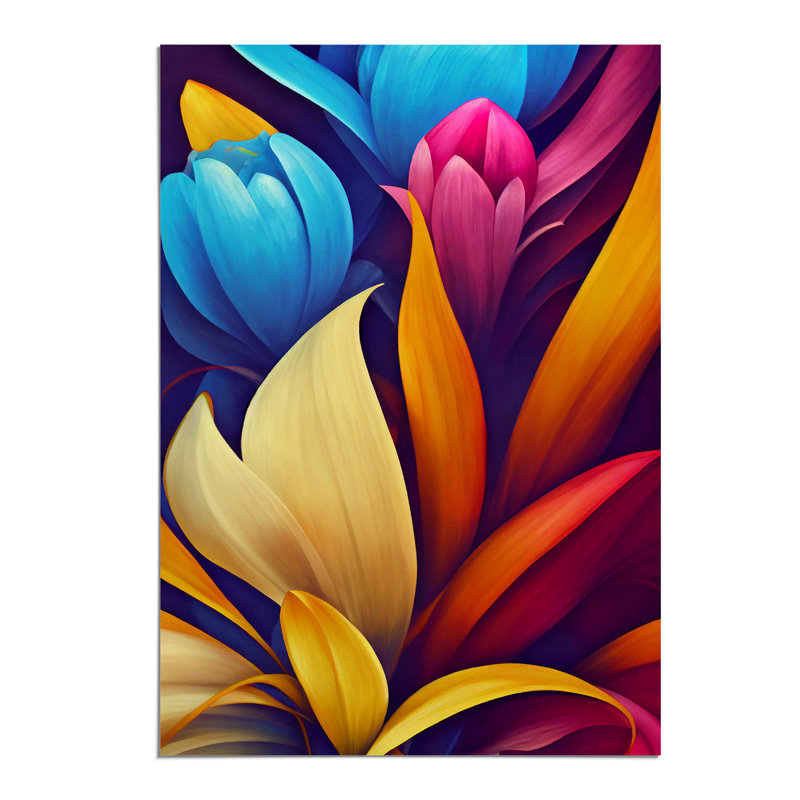 Colourful Flowers No.5 - Print, Paper, 29.7cm H x 21cm W, No Matte