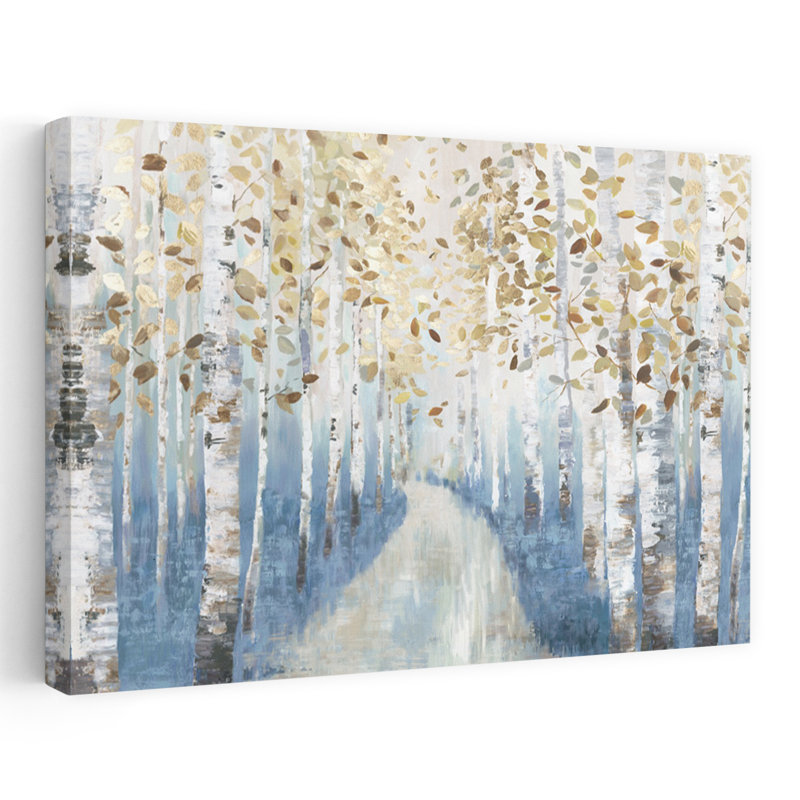 New Path I Landscape Tree Forest Nature Peinture Impressionisme Art contemporain, H 48 po x l 32 po