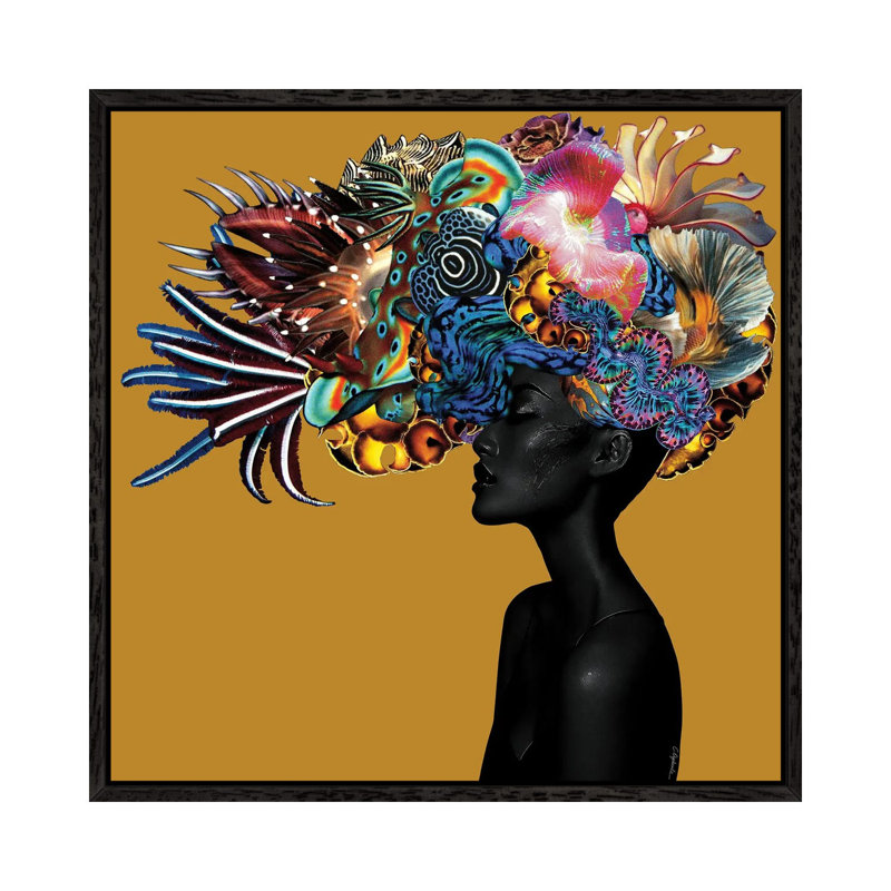 Crowning Glory II by Lolita Lorenzo - Print on Canvas, Black Floater Framed, 93.98cm H x 93.98cm W x 3.81cm D